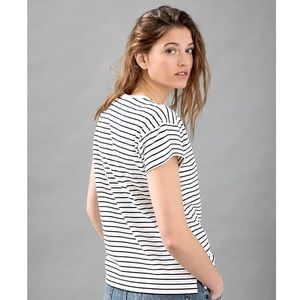 Anthropologie Black and White Striped Top